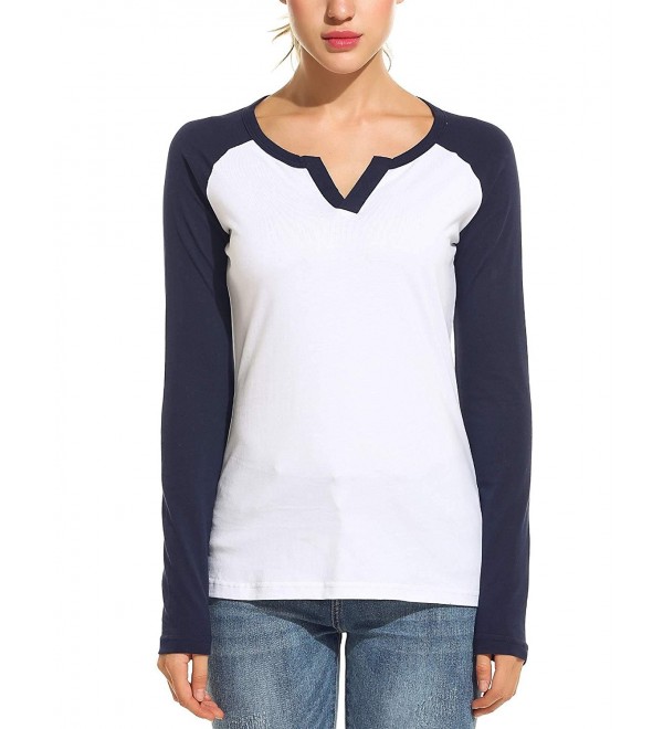 women's v neck baseball tee