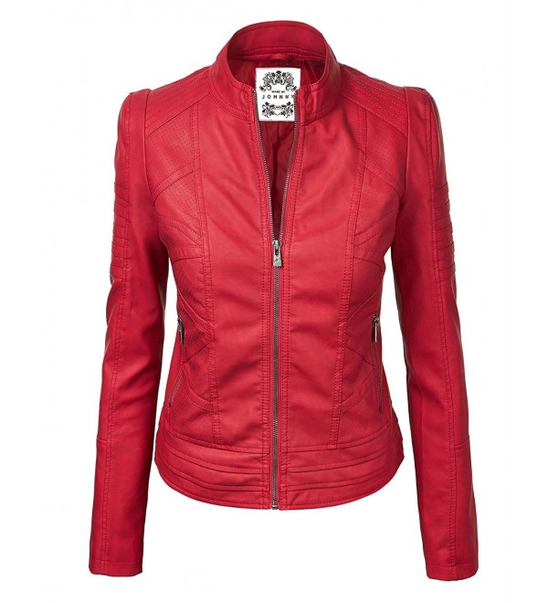 WJC746 Womens Leather Motorcycle Jacket