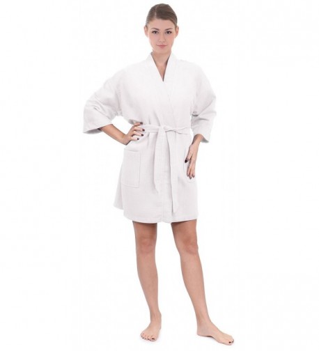 Womens Length Waffle Kimono Bathrobe