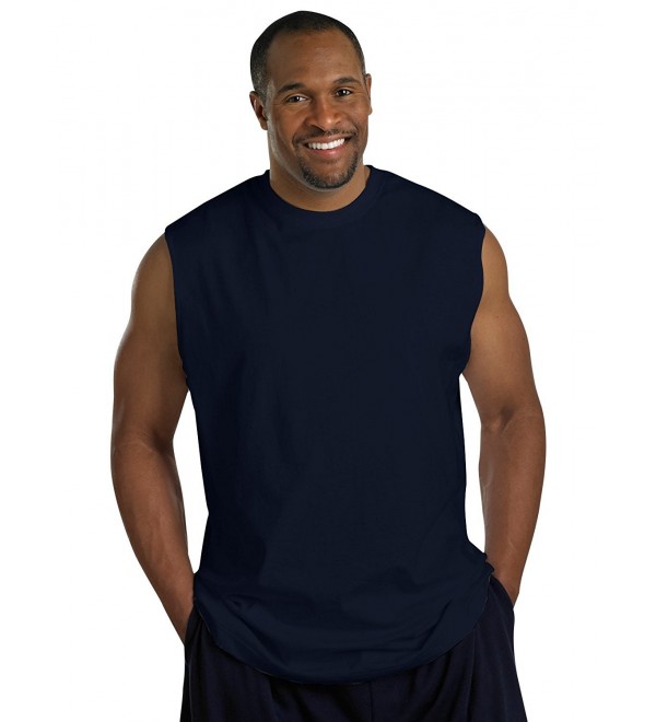 by DXL Big and Tall Wicking Jersey Muscle Tee - Navy - CU12EFC5OLZ