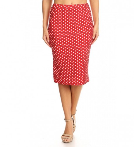 Women's Knee Length Pencil Skirt For Office Wear - Made In USA - Red ...