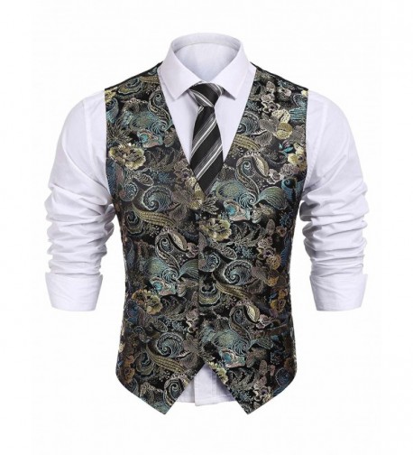 COOFANDY Paisley Graphic Fashion Waistcoat