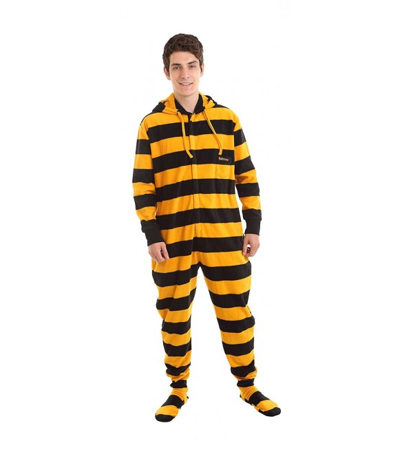 Adult Onesie Footed Pajamas Black Gold Striped Jumpsuit XS-XXL (Size by ...
