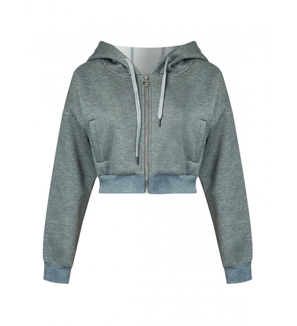 Joeoy Womens Drawstring Fleece Hoodie