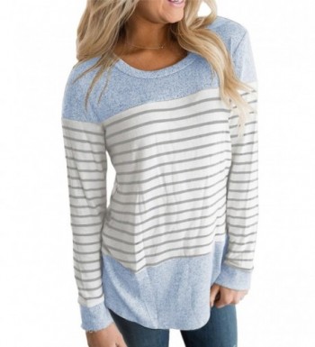 Vemvan Womens Sleeve Striped Blouses