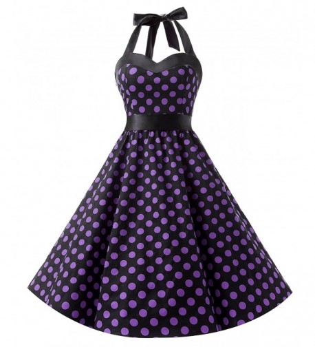 DRESSTELLS Rockabilly Cocktail Purple Dot