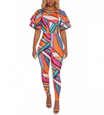 Gamery Geometric Jumpsuits Clubwear Multicoloured