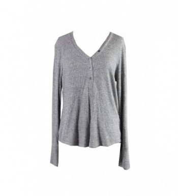 Alfani Ribbed Henley Sleeve Heather