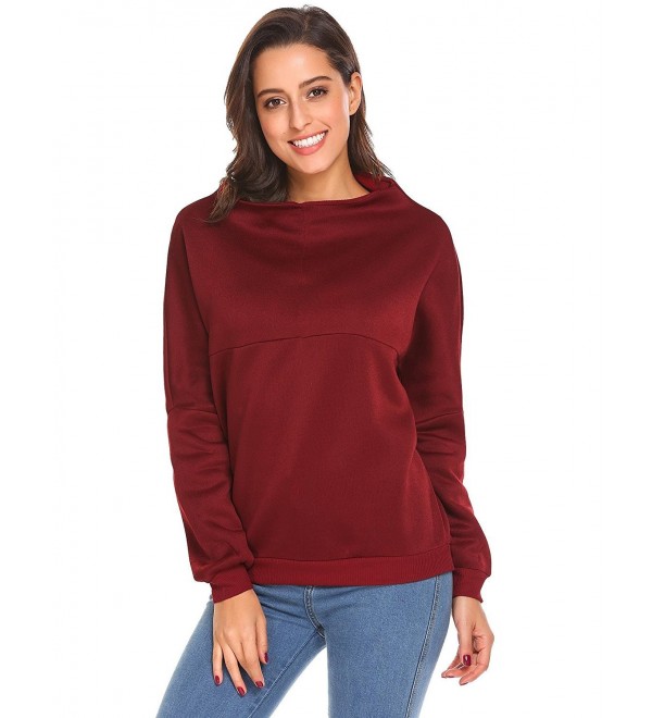 Mofavor Turtleneck Sleeves Sweatshirt Pullover