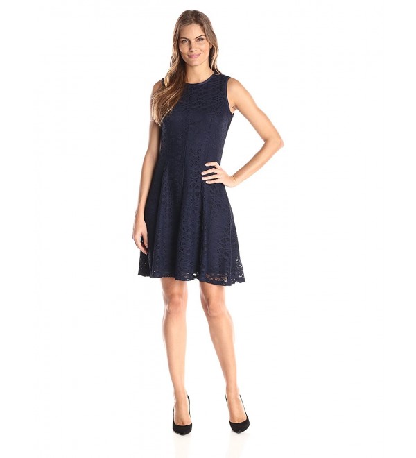 Women's Sleeveless Lace Dress - Navy - CT120T4TLLR