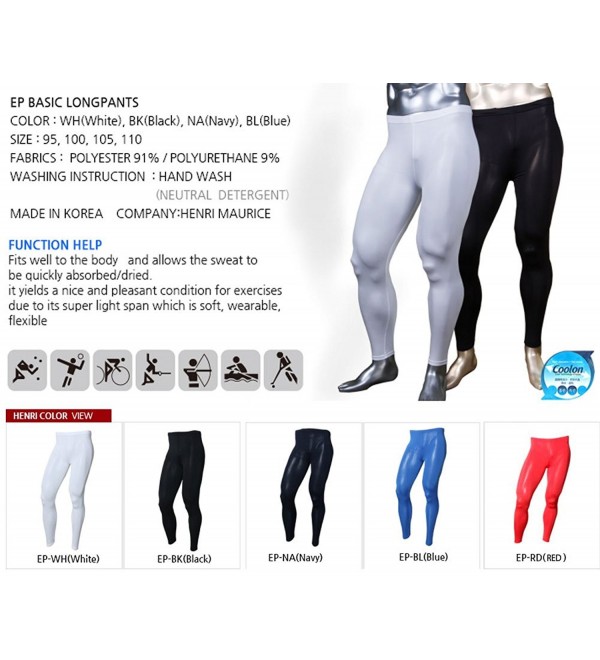 Mens Skin tight Compression Under Base Layer Sports Basic Long Pants ...