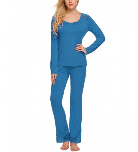 HOTOUCH Womens Sleeve Pajama Cobalt