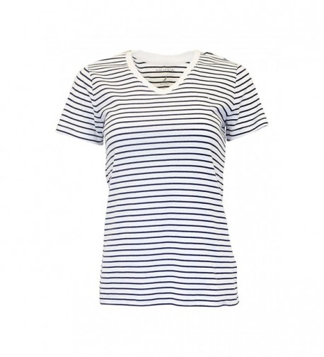 Nautica Womens Striped V neck T shirt