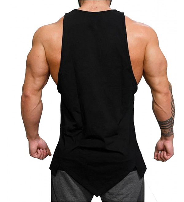 Men's Gym Workout Tank Top Bodybuilding Muscle Stringer Fitness T Shirt ...