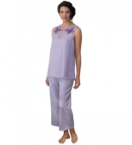 PajamaGram Womens Downton Pajamas Lavender