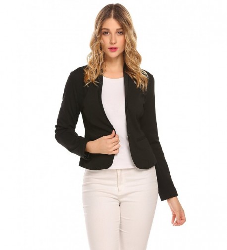 Women Sexy Boyfriend Long Sleeve V-Neck False Hook Work Office Blazer ...