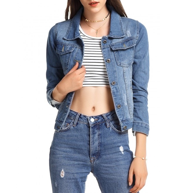 Womens Long Sleeve Denim Jean Jacket - CN1897ZNMYA