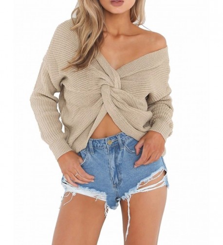 BONESUN Womens Backless Sweater Pullover