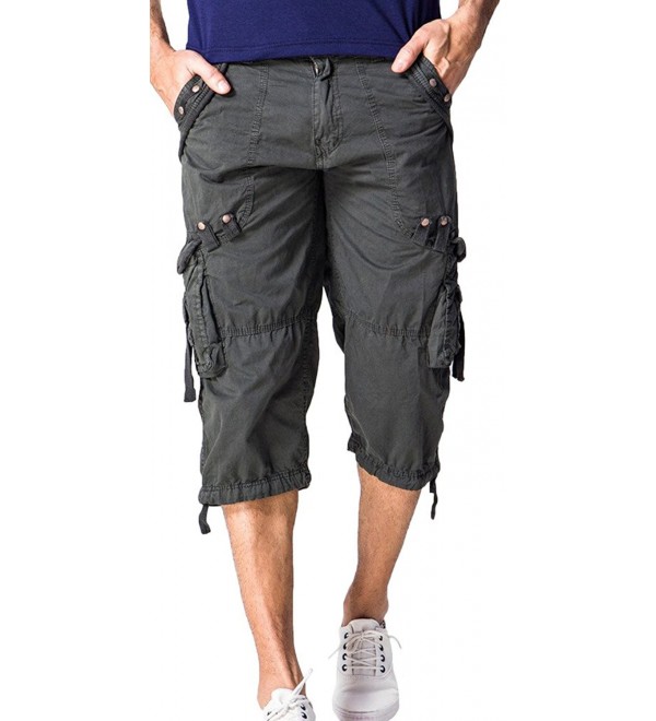 Men's Casual Cotton Twill Cargo Shorts Pant Lightweight Outdoor Wear ...