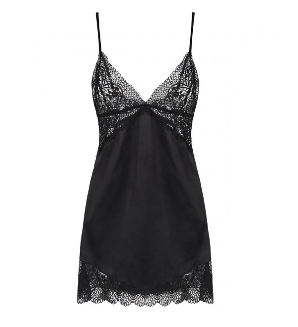 Lingerie Nightwear Sleepwear Decorated - Black - CT1808WGDMH