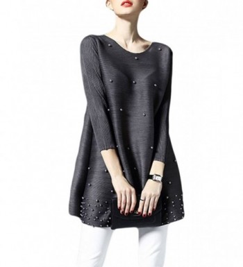 MISSLOOK Womens Sleeve Beaded Casual