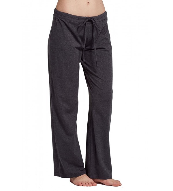 CYZ Women's Stretch Cotton Knit Pajama Pants - Charcoal - C612O0ET7Z4