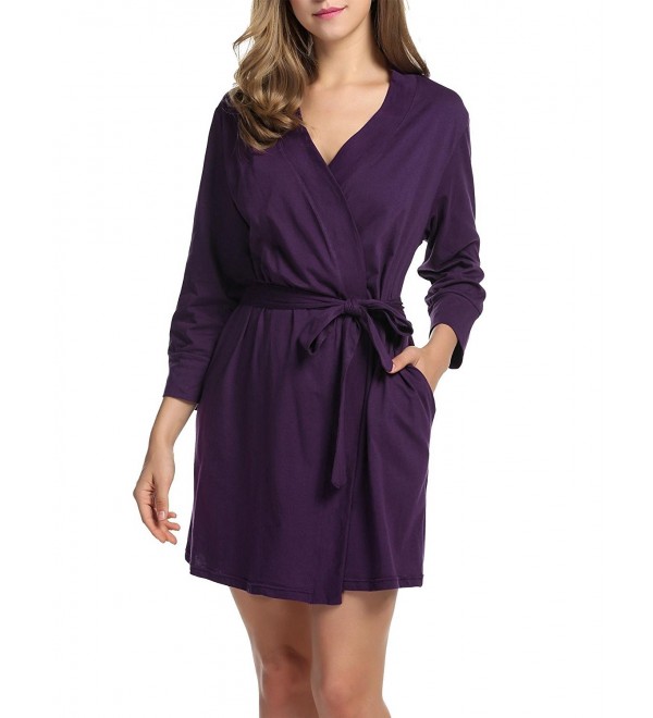 DonKap Womens Sleepwear Cotton Purple