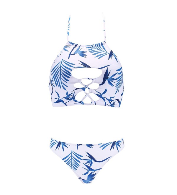 SEARTIST Halter Bikini Print Swimsuit