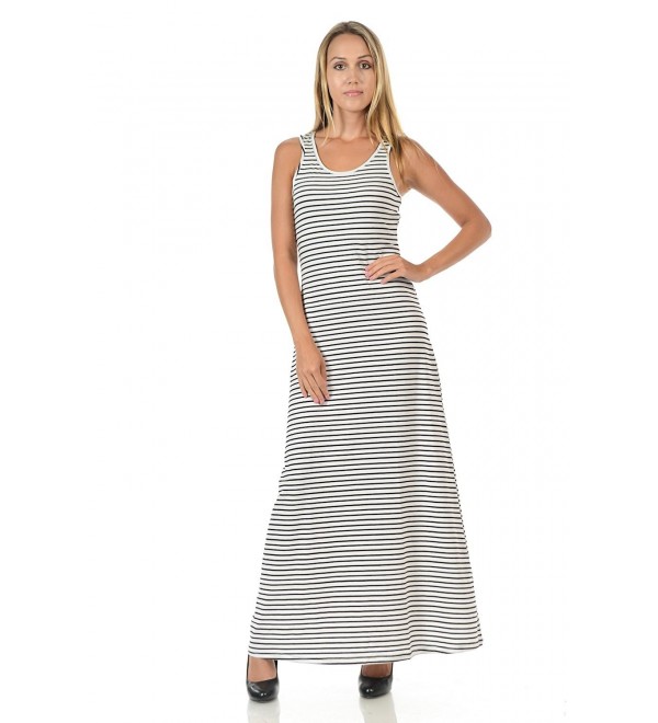 FashionCo Womens Stripe Sleeveless Length