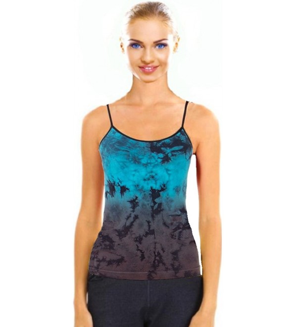 Sugarlips Two Color Tie Dye Seamless Camisoles - Turquoise/Brown ...