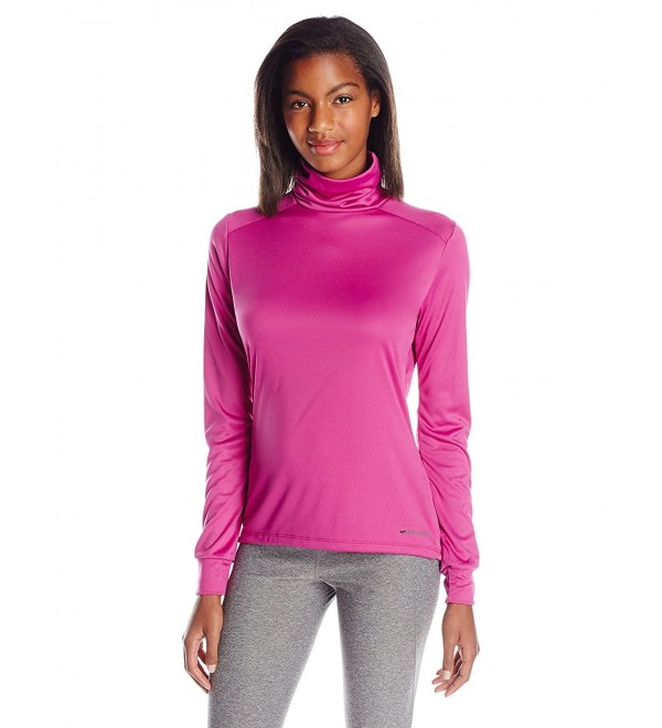 Women's Peach Solid T-Neck Base Layer Top - Candy Land Plum - CU112I9T6RL