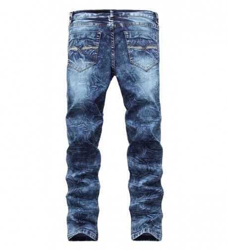 Men's Biker Moto Skinny Ripped Distressed Destroyed Fit Denim Jeans ...