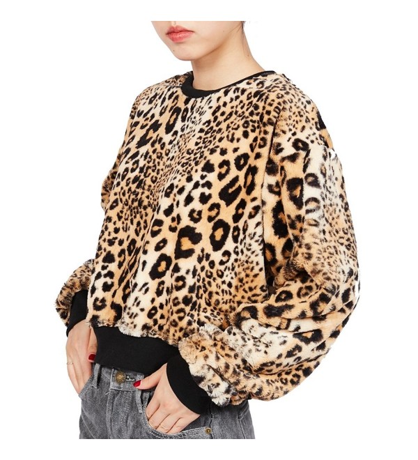 Merecho Causal Pullover Sweater Leopard