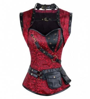 Charmian Womens Brocade Steampunk Bustiers