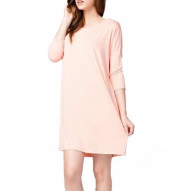 Women's Ultra Soft Bamboo Three-Quarter Sleeve Shift Dress- Made In USA ...