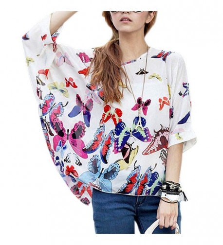 JLTPH Batwing Chiffon Bohemian Floral