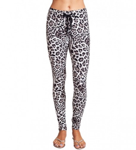 Woman Leopard Drawstring Velour Leggings