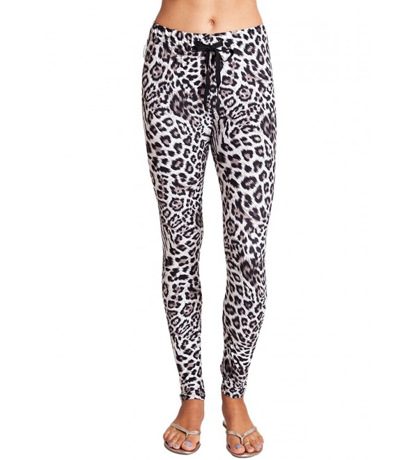 Woman Leopard Drawstring Velour Leggings Woman Leopard Drawstring Velour Leggings