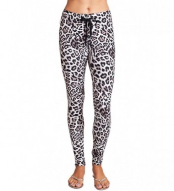 Woman Leopard Drawstring Velour Leggings