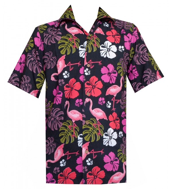 Hawaiian Shirt Flamingo Print Beach