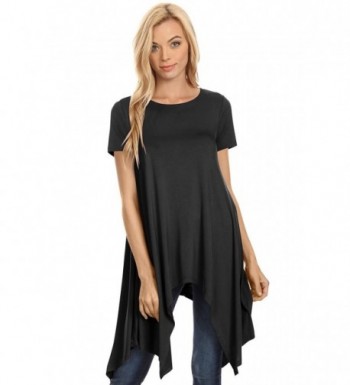 Black Tunic Short Sleeve Handkerchief