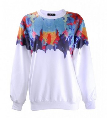 ZLYC Watercolor Novelty Pullover Sweatshirt