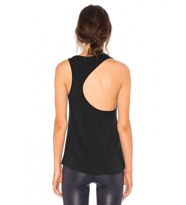 Women's Sexy Yoga Tank Top Cut Out Backless Workout Casual Shirt ...