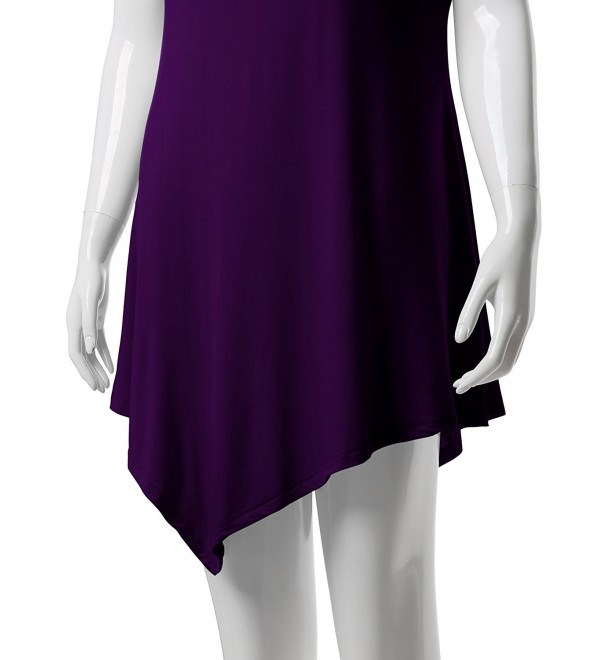 Women Short Sleeve U-Neck Tie-Dye Long Tunic Top - Cwtts052_darkpurple ...