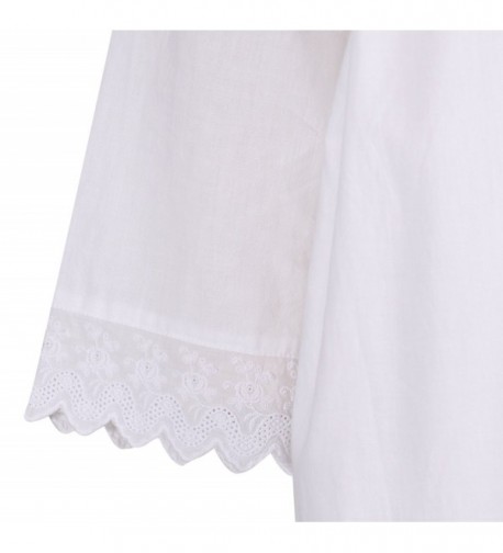 Nightgown 100% Cotton Womens Long Nightie + Pockets HELS1S - White ...