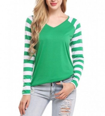 Zeagoo Womens Striped Sleeve Raglan