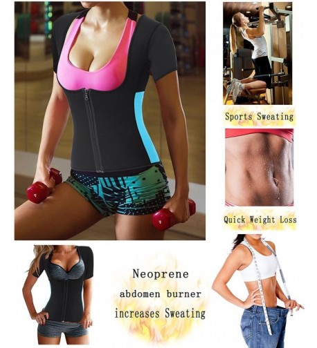 Women's Neoprene Sauna Vest with Sleeves Gym Hot Sweat Suit Weight Loss Shaper