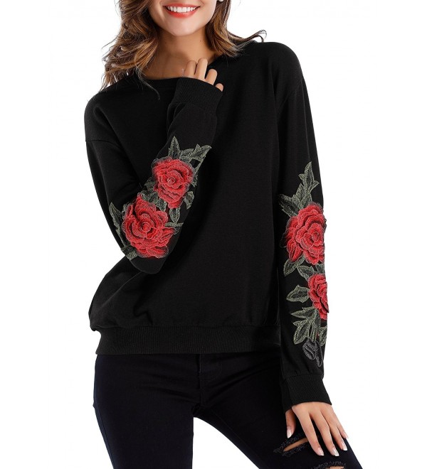 ZJCT Womens Embroidered Pullover Sweatshirts