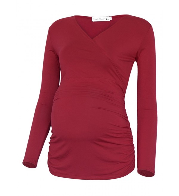 BlackCherry Ruching Maternity Nursing T Shirt