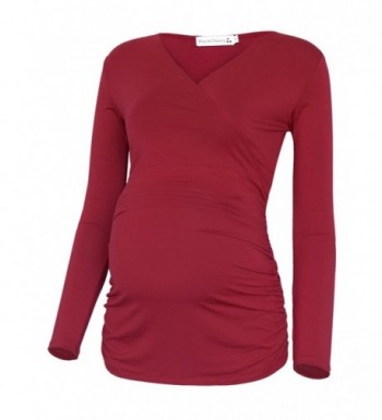 BlackCherry Ruching Maternity Nursing T Shirt